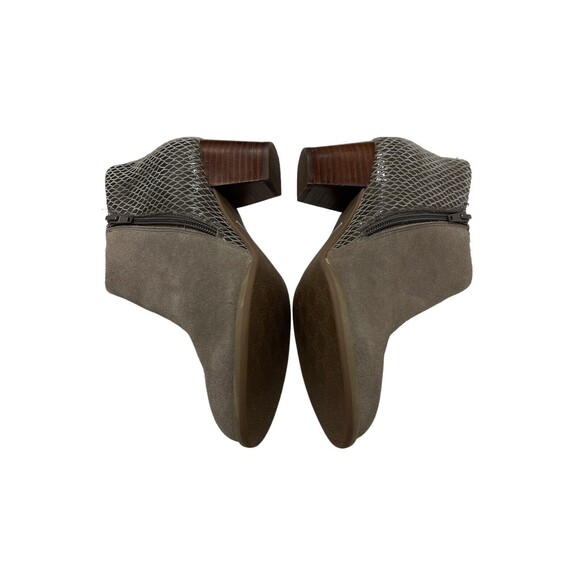 Vionic GREIGE Ankle Boots 322 BROMLEY Suede Faux Snake Size 6 TAN Booties - Picture 9 of 10